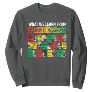What We Learn From Black History Sweatshirt TS09 Dark Heather Print Your Wear