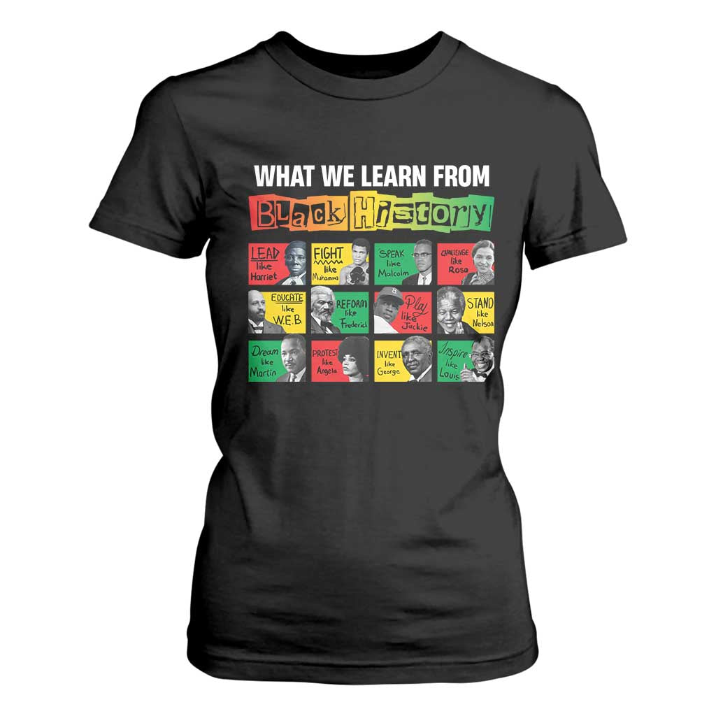 What We Learn From Black History T Shirt For Women TS09 Black Print Your Wear