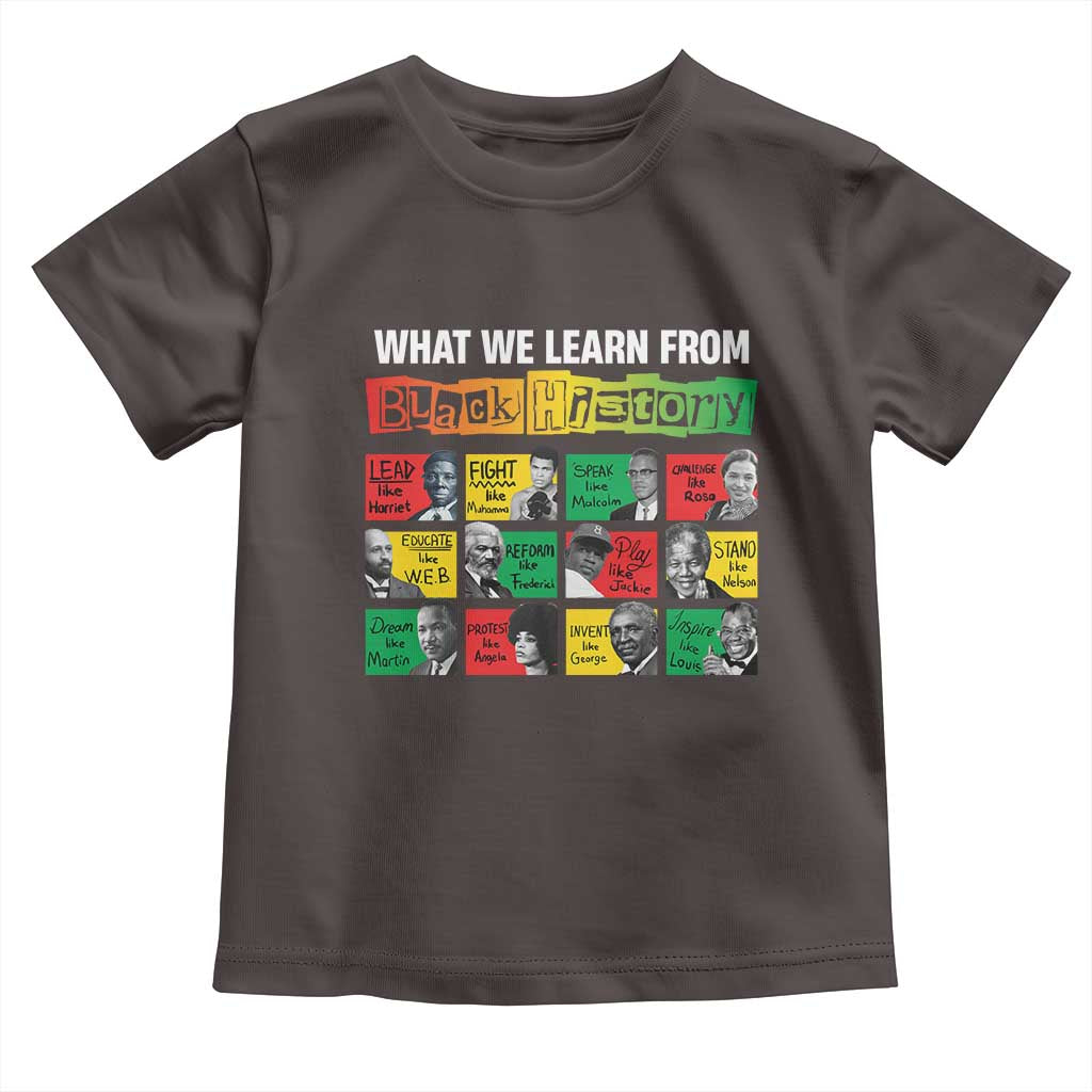 What We Learn From Black History Toddler T Shirt TS09 Dark Chocolate Print Your Wear