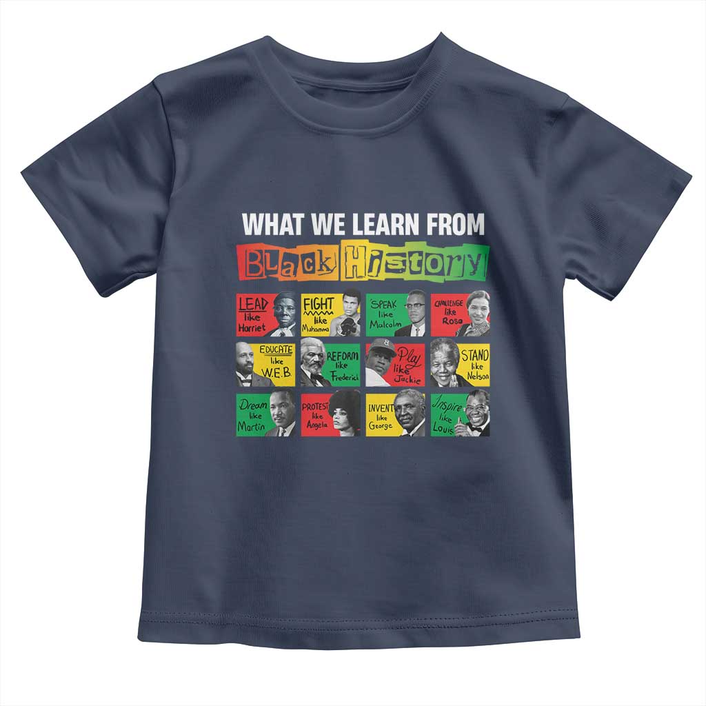 What We Learn From Black History Toddler T Shirt TS09 Navy Print Your Wear