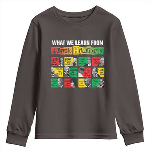 What We Learn From Black History Youth Sweatshirt TS09 Dark Chocolate Print Your Wear