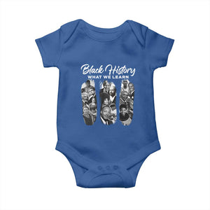 What We Learn From Black History Baby Onesie Martin Malcolm Harriet Angela Rosa Frederick TS09 Royal Blue Print Your Wear