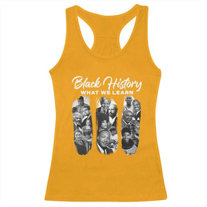 What We Learn From Black History Racerback Tank Top Martin Malcolm Harriet Angela Rosa Frederick TS09 Gold Print Your Wear