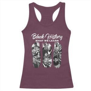 What We Learn From Black History Racerback Tank Top Martin Malcolm Harriet Angela Rosa Frederick TS09 Maroon Print Your Wear