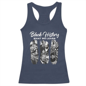 What We Learn From Black History Racerback Tank Top Martin Malcolm Harriet Angela Rosa Frederick TS09 Navy Print Your Wear