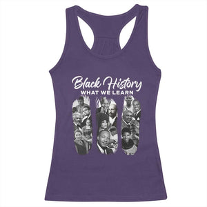 What We Learn From Black History Racerback Tank Top Martin Malcolm Harriet Angela Rosa Frederick TS09 Purple Print Your Wear