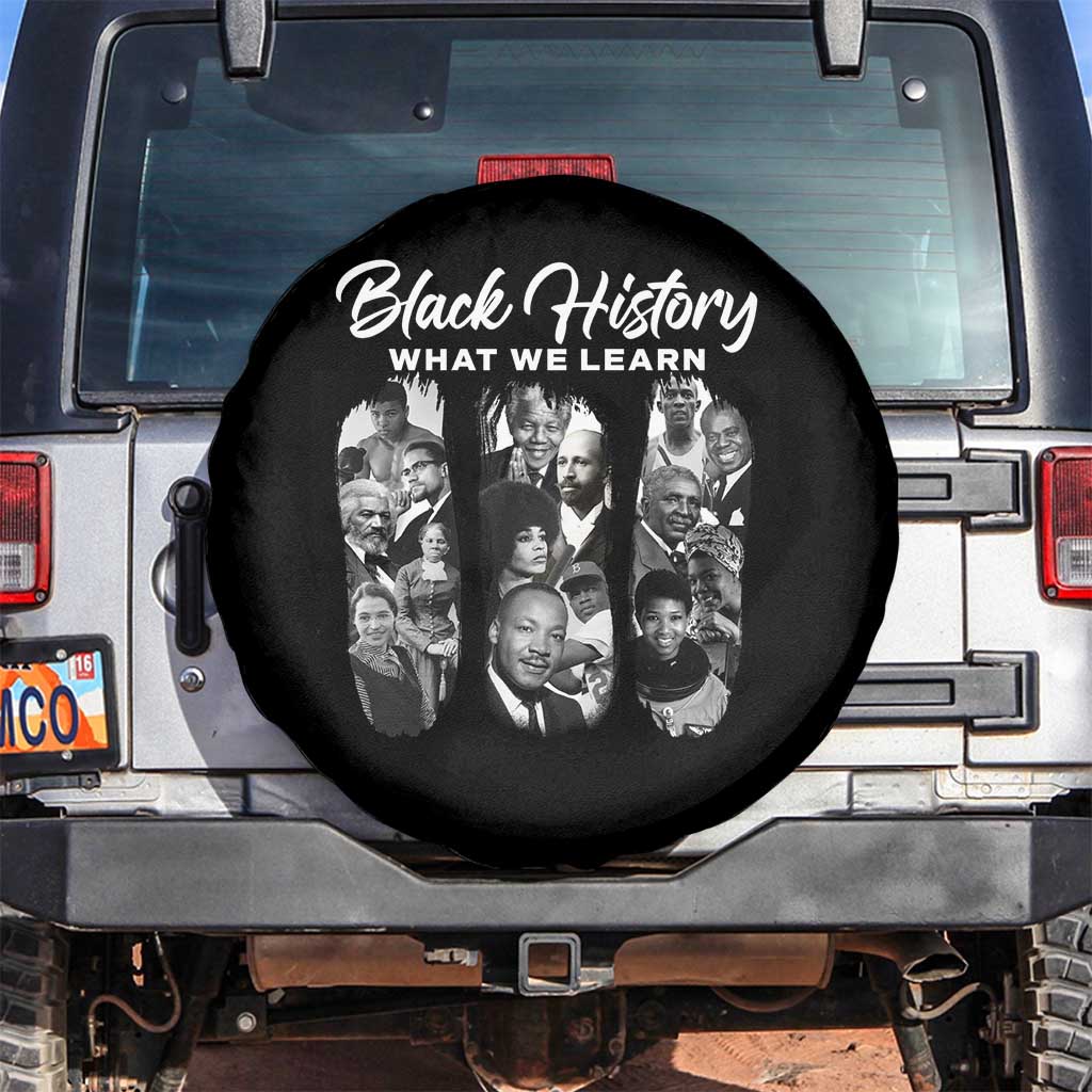 What We Learn From Black History Spare Tire Cover Martin Malcolm Harriet Angela Rosa Frederick TS09 No hole Black Print Your Wear