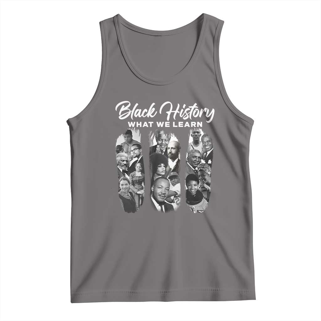 What We Learn From Black History Tank Top Martin Malcolm Harriet Angela Rosa Frederick TS09 Deep Heather Print Your Wear