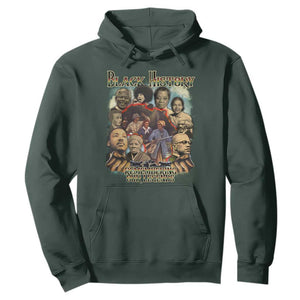 Black History Hoodie Remembering Our Legends Martin Malcolm Harriet Rosa Frederick TS09 Dark Forest Green Print Your Wear