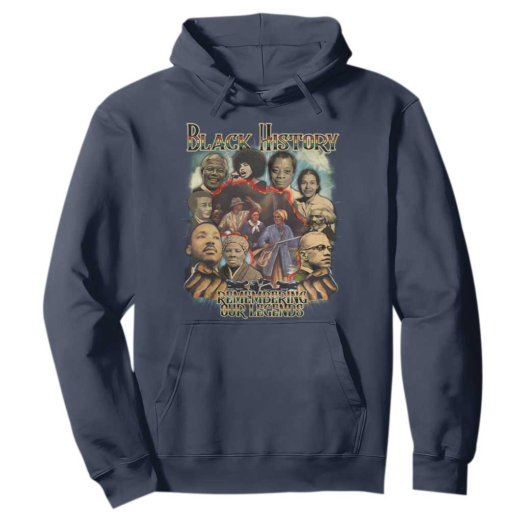 Black History Hoodie Remembering Our Legends Martin Malcolm Harriet Rosa Frederick TS09 Navy Print Your Wear