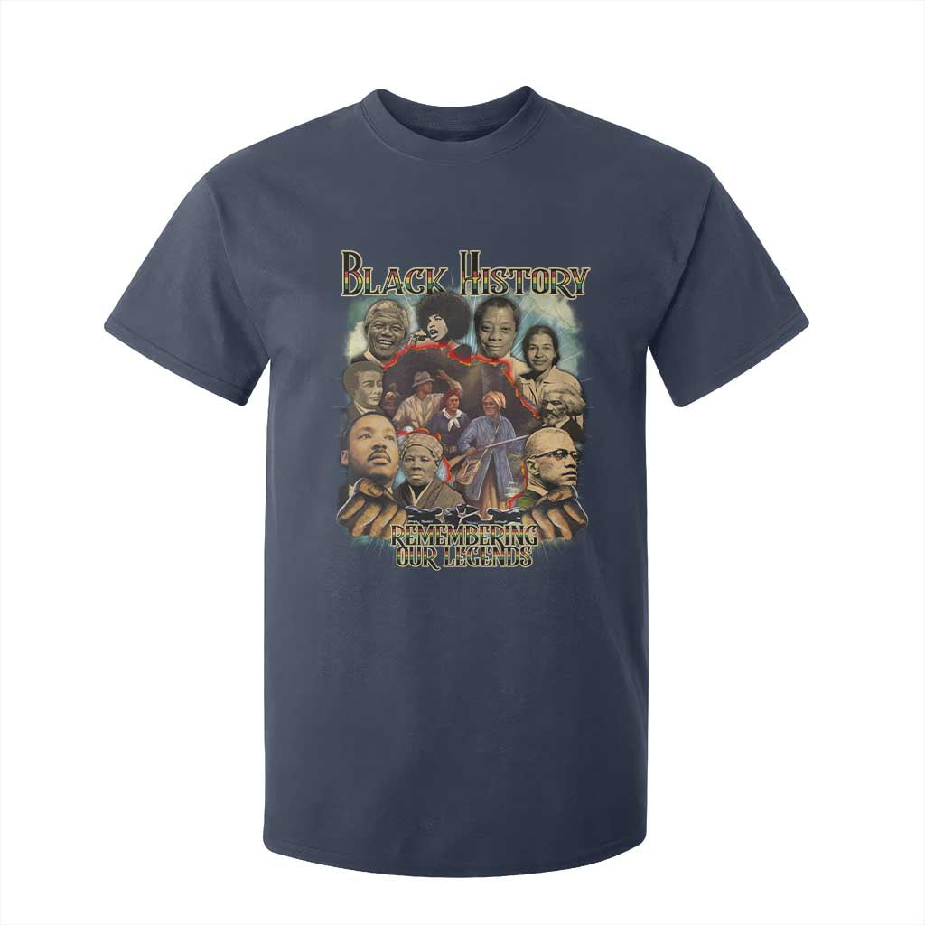 Black History T Shirt For Kid Remembering Our Legends Martin Malcolm Harriet Rosa Frederick TS09 Navy Print Your Wear