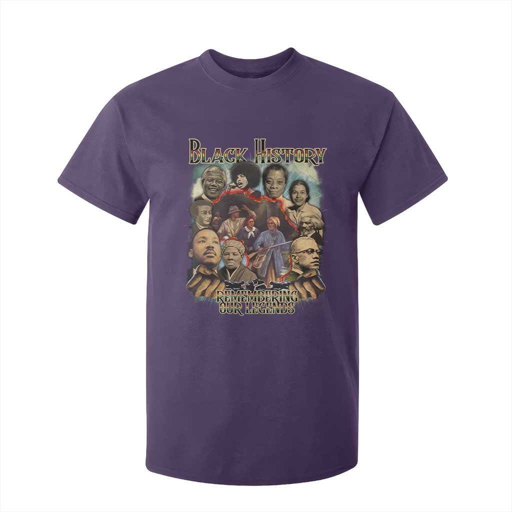 Black History T Shirt For Kid Remembering Our Legends Martin Malcolm Harriet Rosa Frederick TS09 Purple Print Your Wear