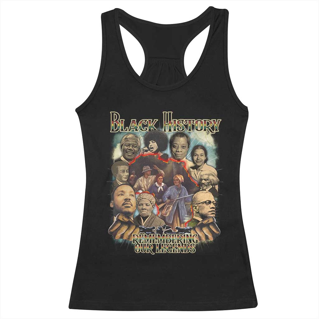 Black History Racerback Tank Top Remembering Our Legends Martin Malcolm Harriet Rosa Frederick TS09 Black Print Your Wear