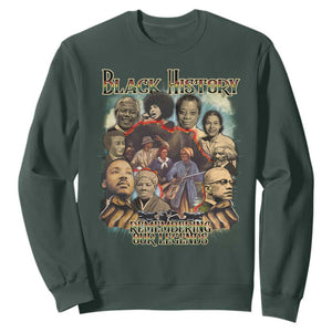 Black History Sweatshirt Remembering Our Legends Martin Malcolm Harriet Rosa Frederick TS09 Dark Forest Green Print Your Wear