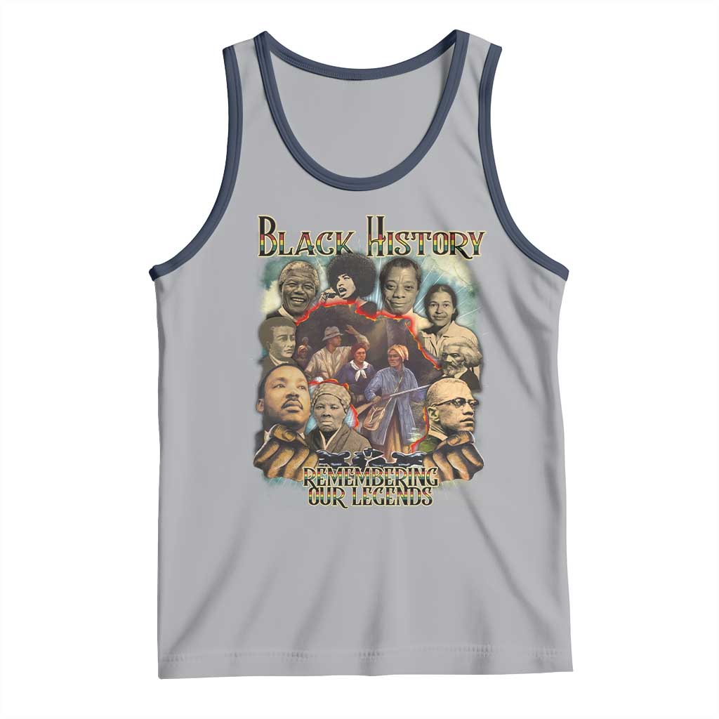 Black History Tank Top Remembering Our Legends Martin Malcolm Harriet Rosa Frederick TS09 Athletic Heather Navy Print Your Wear