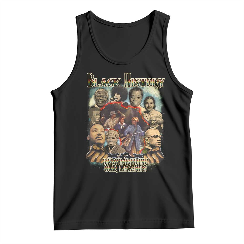 Black History Tank Top Remembering Our Legends Martin Malcolm Harriet Rosa Frederick TS09 Black Print Your Wear