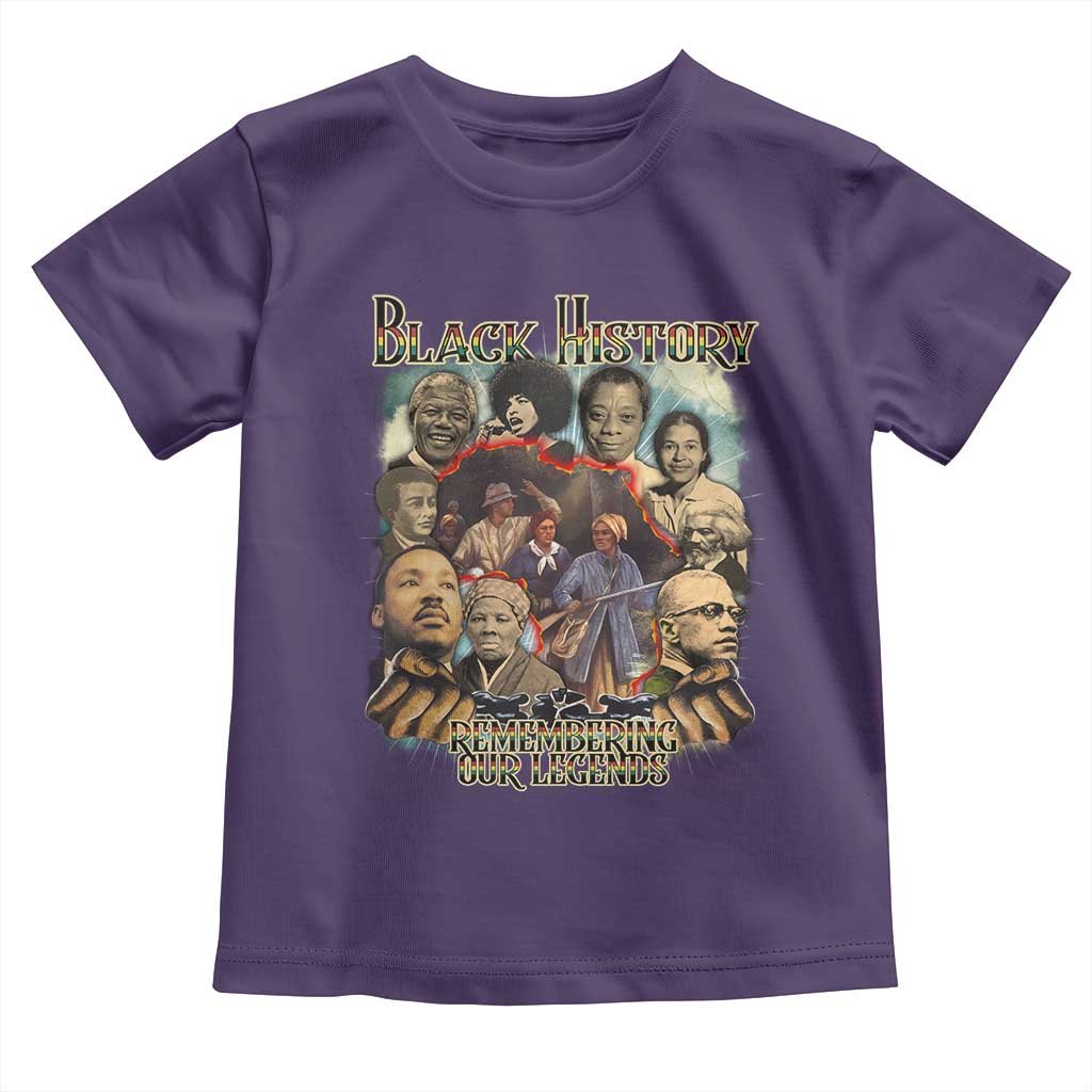 Black History Toddler T Shirt Remembering Our Legends Martin Malcolm Harriet Rosa Frederick TS09 Purple Print Your Wear