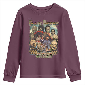 Black History Youth Sweatshirt Remembering Our Legends Martin Malcolm Harriet Rosa Frederick TS09 Maroon Print Your Wear