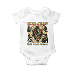 Support Black History 365 Days A Year Baby Onesie Martin MLK Malcolm X Kamala Harris Rosa Parks TS09 White Print Your Wear
