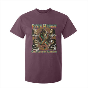 Support Black History 365 Days A Year T Shirt For Kid Martin MLK Malcolm X Kamala Harris Rosa Parks TS09 Maroon Print Your Wear