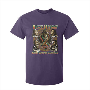 Support Black History 365 Days A Year T Shirt For Kid Martin MLK Malcolm X Kamala Harris Rosa Parks TS09 Purple Print Your Wear