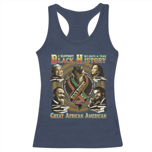 Support Black History 365 Days A Year Racerback Tank Top Martin MLK Malcolm X Kamala Harris Rosa Parks TS09 Navy Print Your Wear