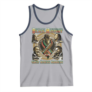 Support Black History 365 Days A Year Tank Top Martin MLK Malcolm X Kamala Harris Rosa Parks TS09 Athletic Heather Navy Print Your Wear