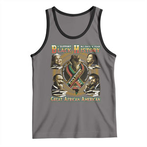 Support Black History 365 Days A Year Tank Top Martin MLK Malcolm X Kamala Harris Rosa Parks TS09 Deep Heather Black Print Your Wear