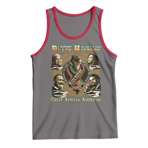 Support Black History 365 Days A Year Tank Top Martin MLK Malcolm X Kamala Harris Rosa Parks TS09 Deep Heather Red Print Your Wear