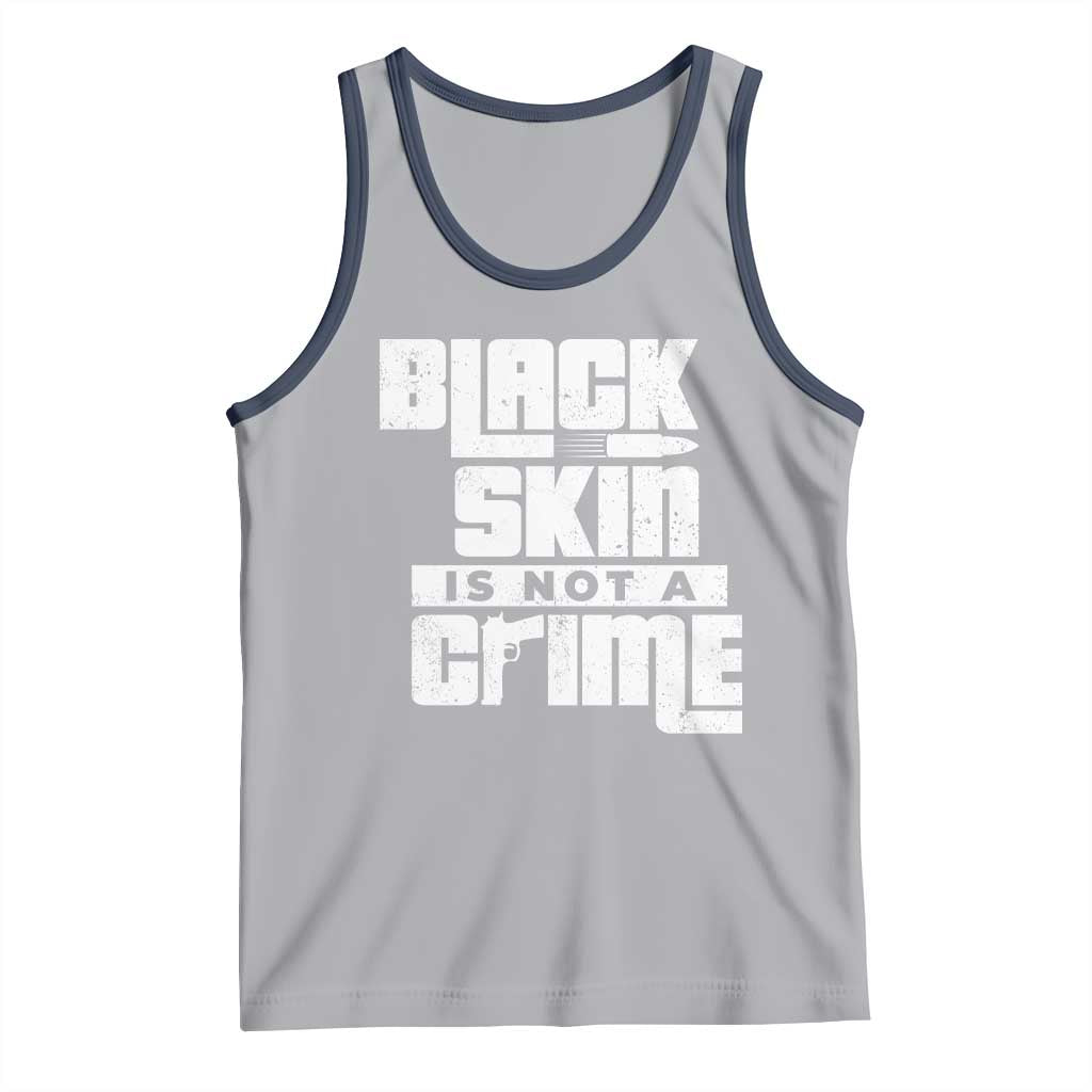Black Skin Is Not A Crime Tank Top TS09 Athletic Heather Navy Print Your Wear