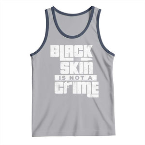 Black Skin Is Not A Crime Tank Top TS09 Athletic Heather Navy Print Your Wear