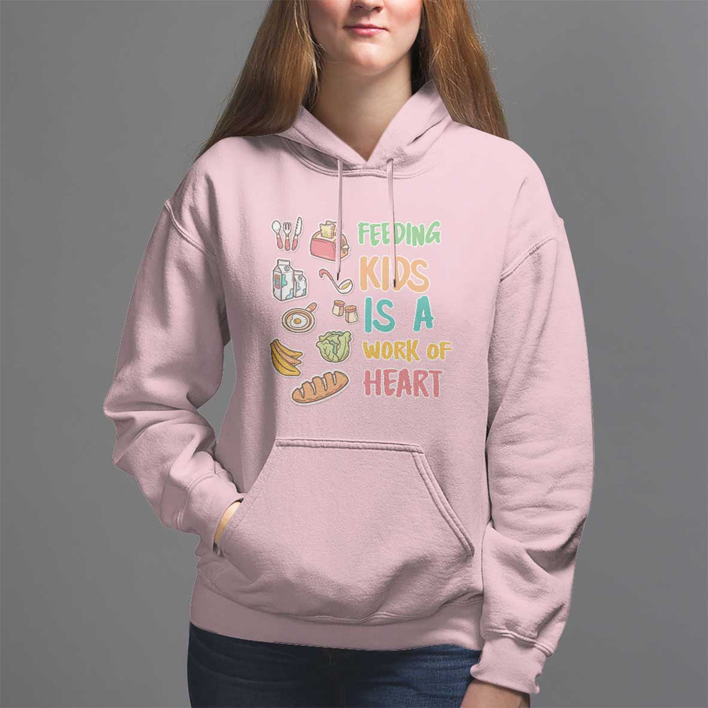 Lunch Lady Hoodie Feeding Kids Is A Work of Heart TS09 Light Pink Print Your Wear