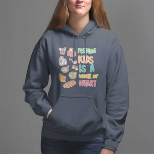 Lunch Lady Hoodie Feeding Kids Is A Work of Heart TS09 Navy Print Your Wear