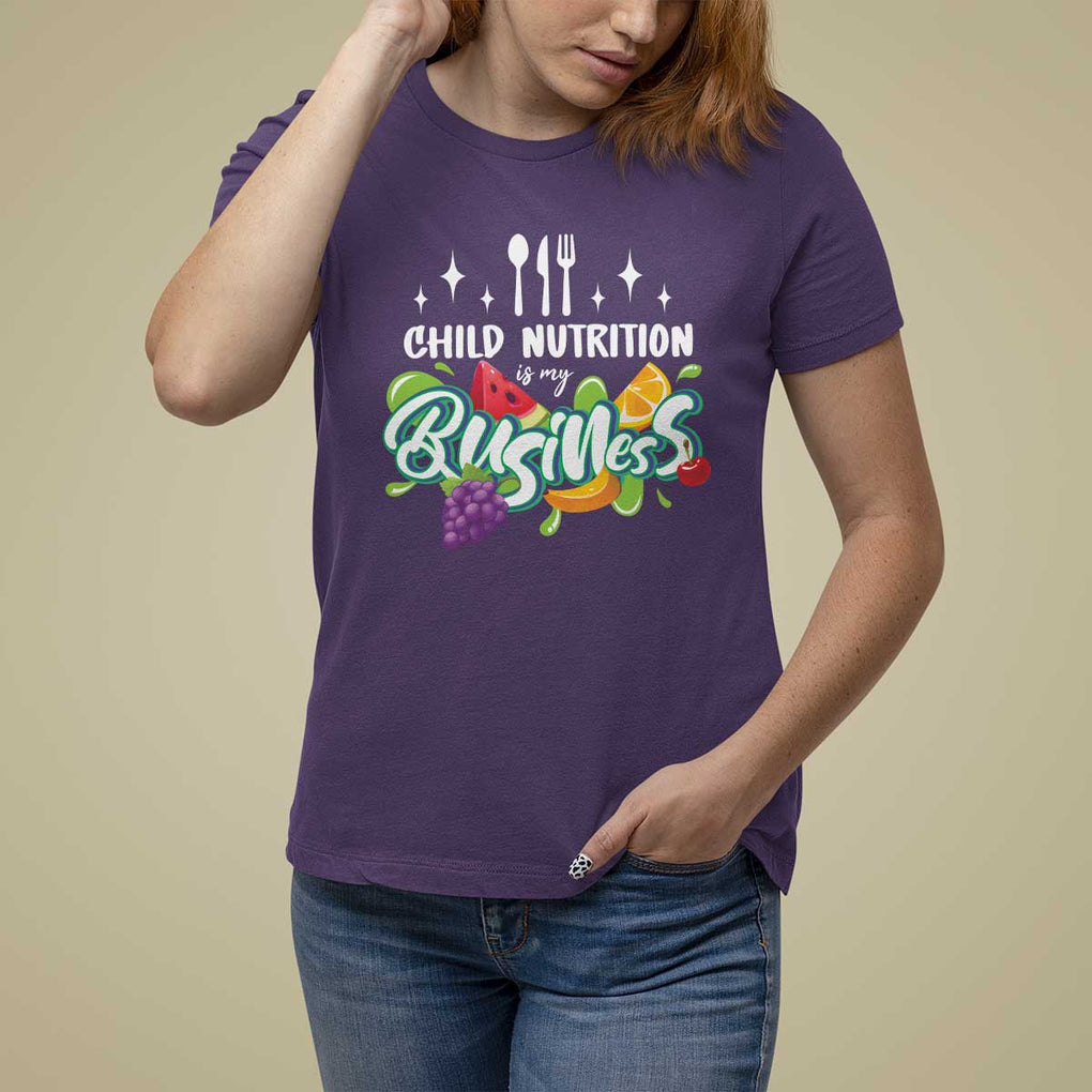 Lunch Lady T Shirt For Women Child Nutrition Is My Business TS09 Purple Print Your Wear