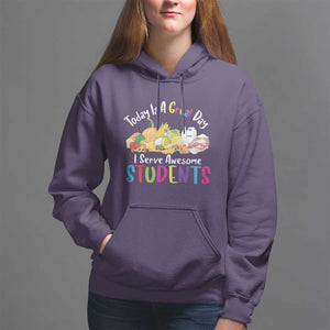 Lunch Lady Hoodie Today Is A Great Day I Serve Awesome Students TS09 Purple Print Your Wear