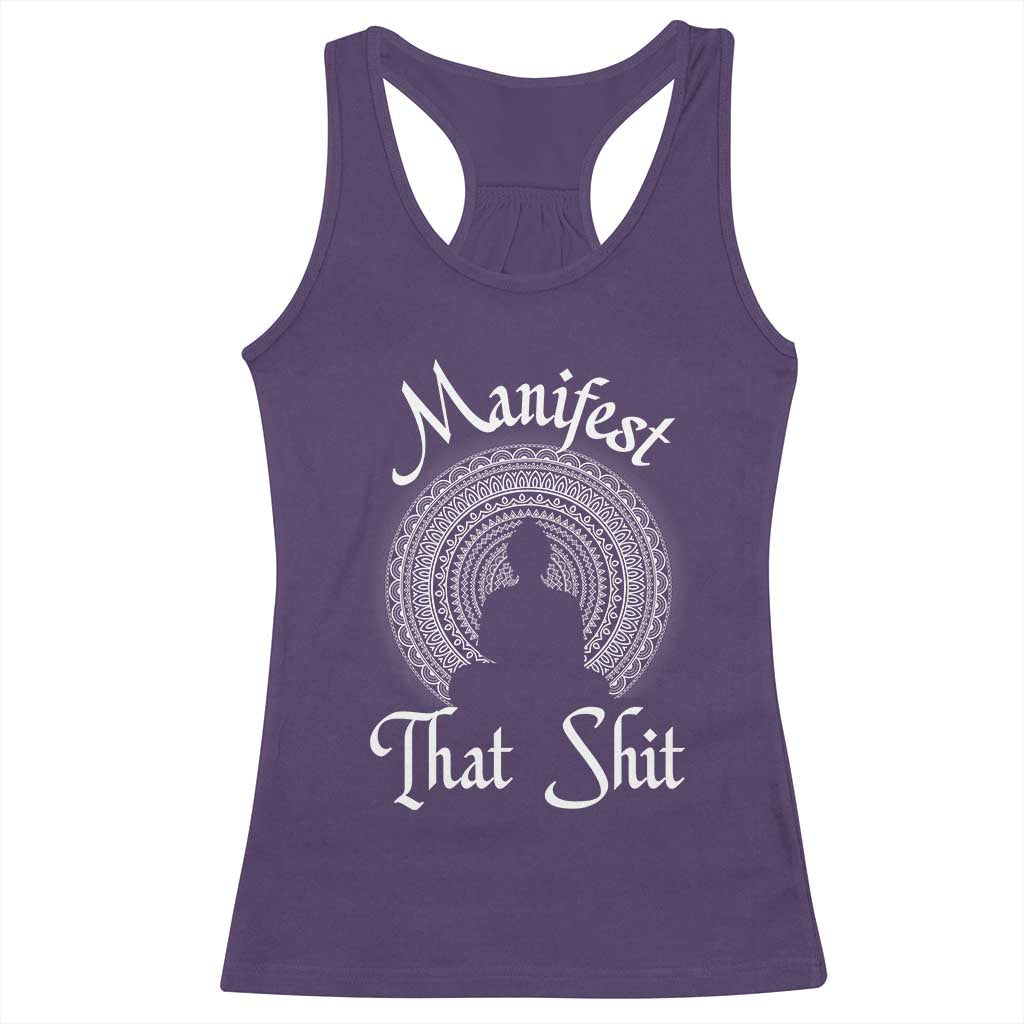 Law Of Attraction Racerback Tank Top Manifest That Shit TS09 Purple Print Your Wear