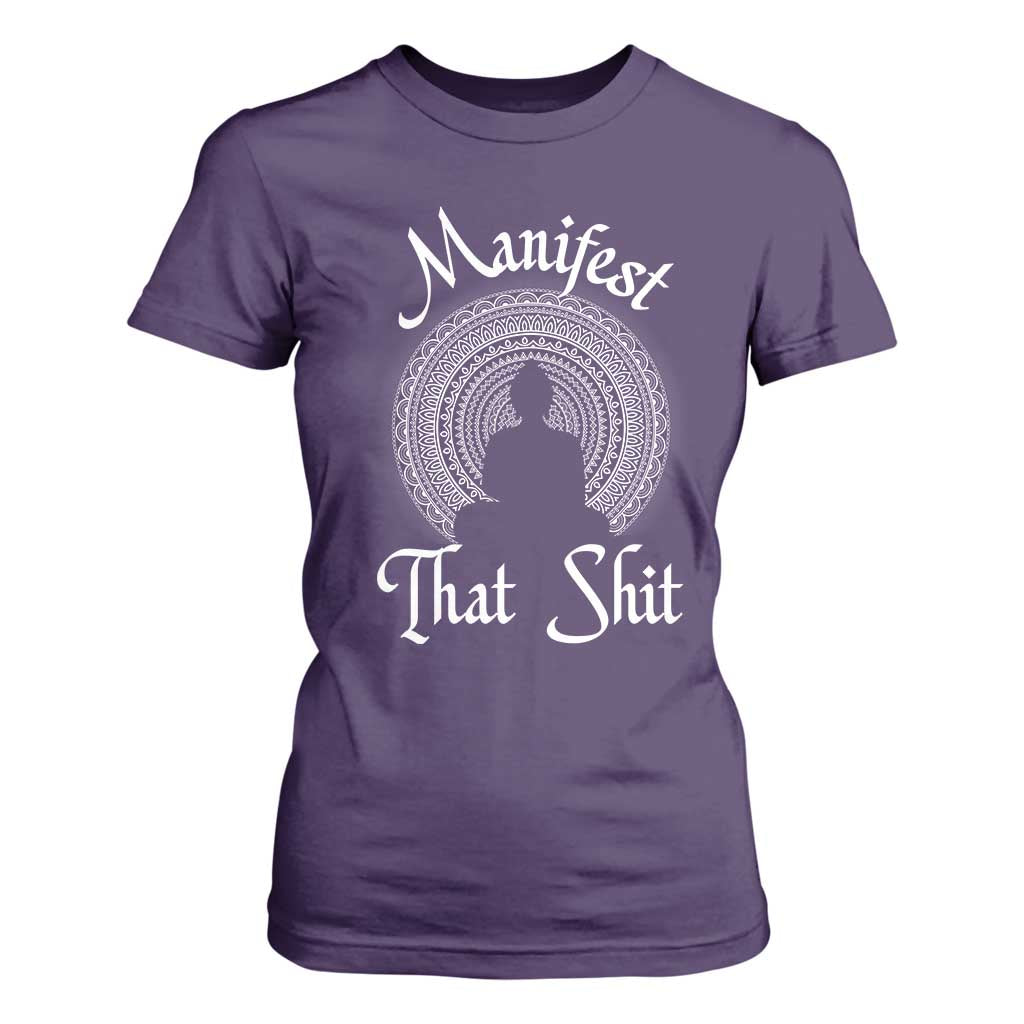Law Of Attraction T Shirt For Women Manifest That Shit TS09 Purple Print Your Wear