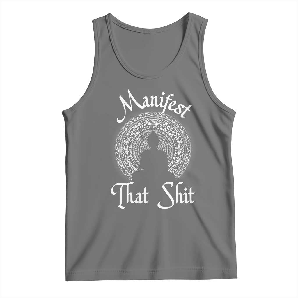 Law Of Attraction Tank Top Manifest That Shit TS09 Black Heather Print Your Wear
