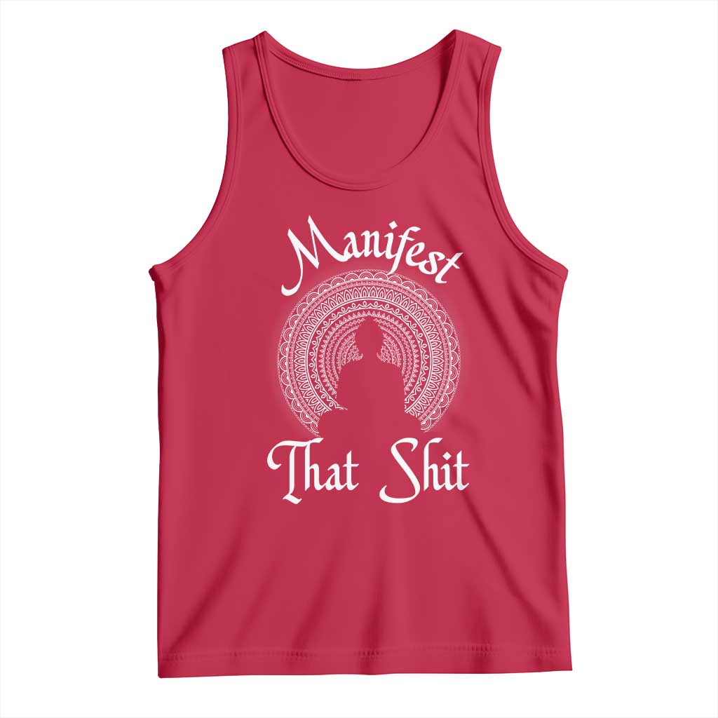 Law Of Attraction Tank Top Manifest That Shit TS09 Red Print Your Wear