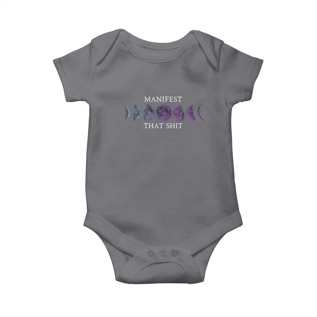 Manifest That Shit Baby Onesie Law Of Attraction Manifesting TS09 Charcoal Print Your Wear