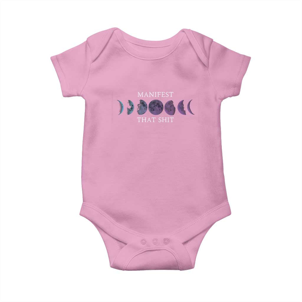 Manifest That Shit Baby Onesie Law Of Attraction Manifesting TS09 Light Pink Print Your Wear