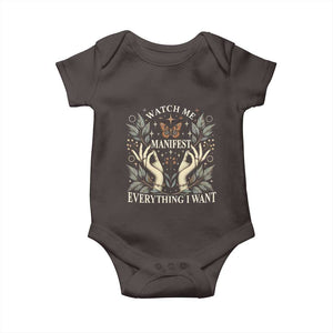 Watch Me Manifest Baby Onesie Manifesting Manifestation Everything I Want TS09 Dark Chocolate Print Your Wear