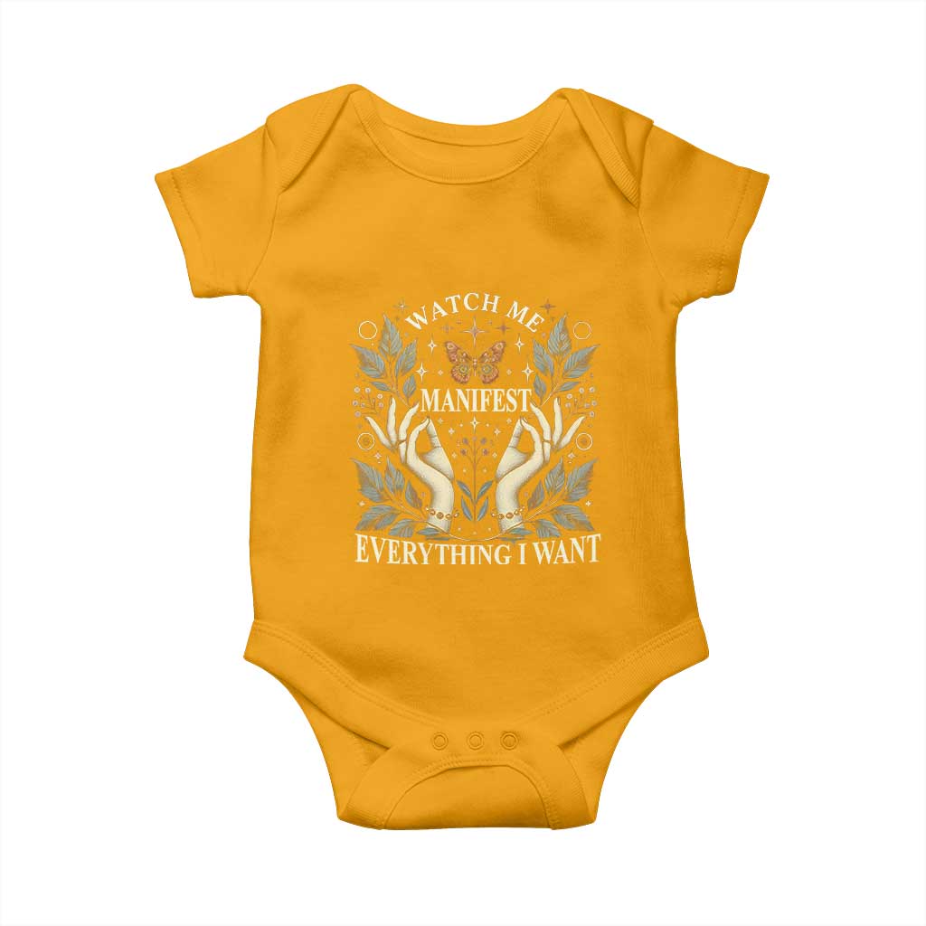 Watch Me Manifest Baby Onesie Manifesting Manifestation Everything I Want TS09 Gold Print Your Wear