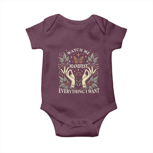 Watch Me Manifest Baby Onesie Manifesting Manifestation Everything I Want TS09 Maroon Print Your Wear
