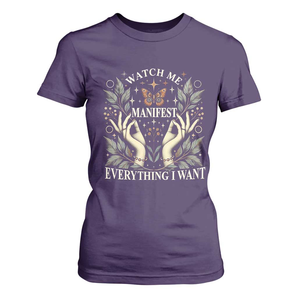 Watch Me Manifest T Shirt For Women Manifesting Manifestation Everything I Want TS09 Purple Print Your Wear