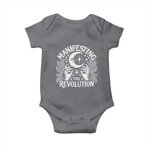 Manifesting The Revolution Baby Onesie TS09 Charcoal Print Your Wear