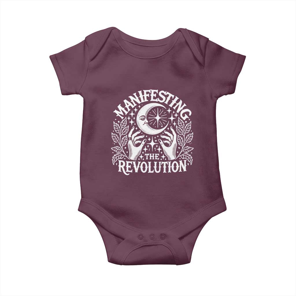 Manifesting The Revolution Baby Onesie TS09 Maroon Print Your Wear