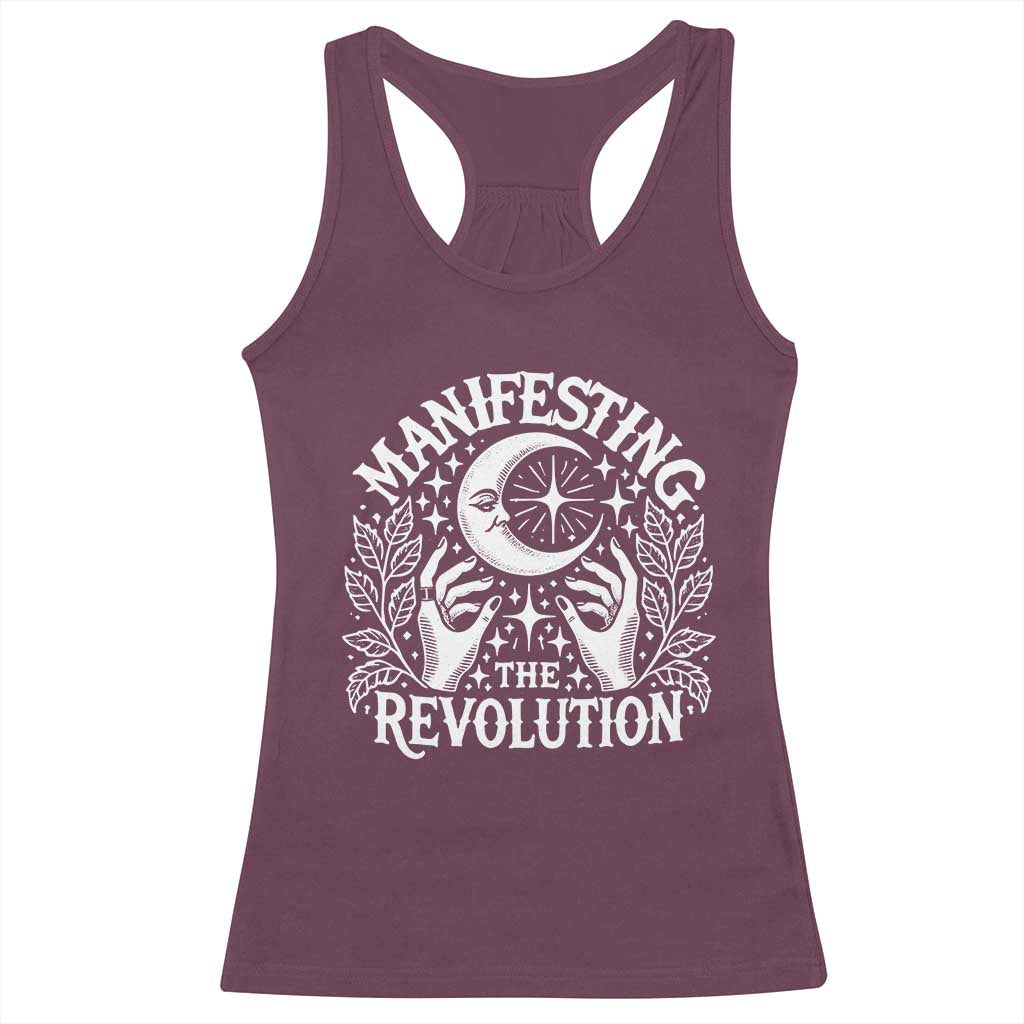 Manifesting The Revolution Racerback Tank Top TS09 Maroon Print Your Wear