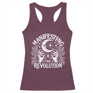 Manifesting The Revolution Racerback Tank Top TS09 Maroon Print Your Wear