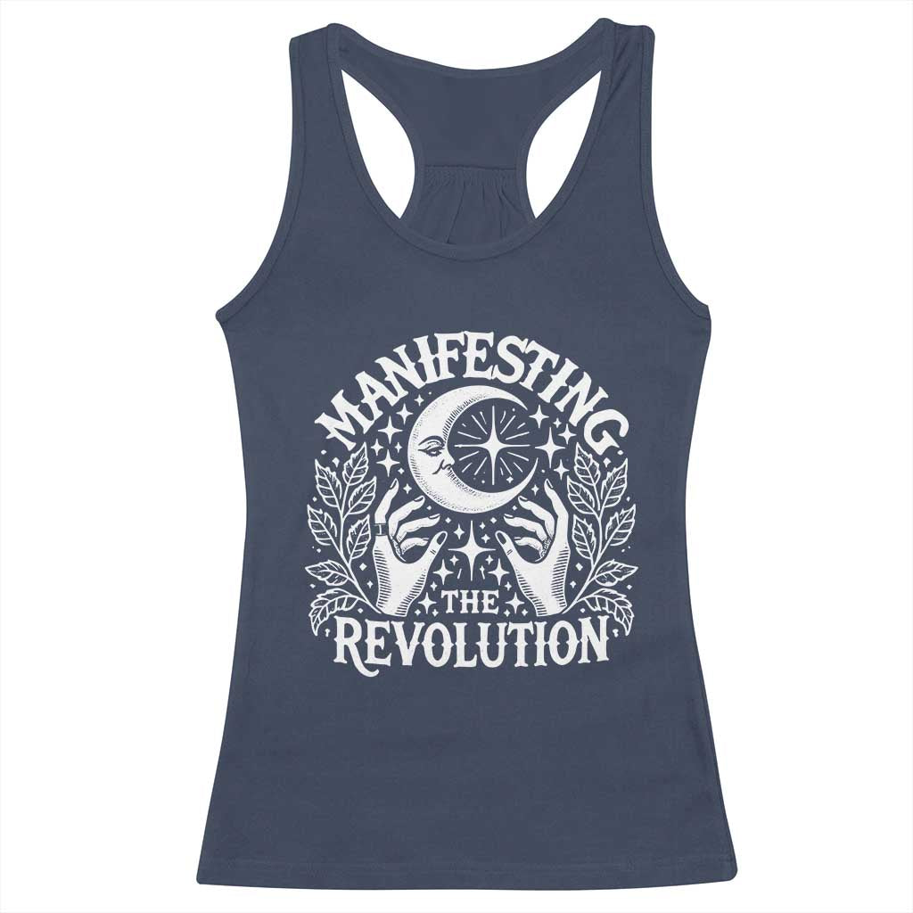Manifesting The Revolution Racerback Tank Top TS09 Navy Print Your Wear